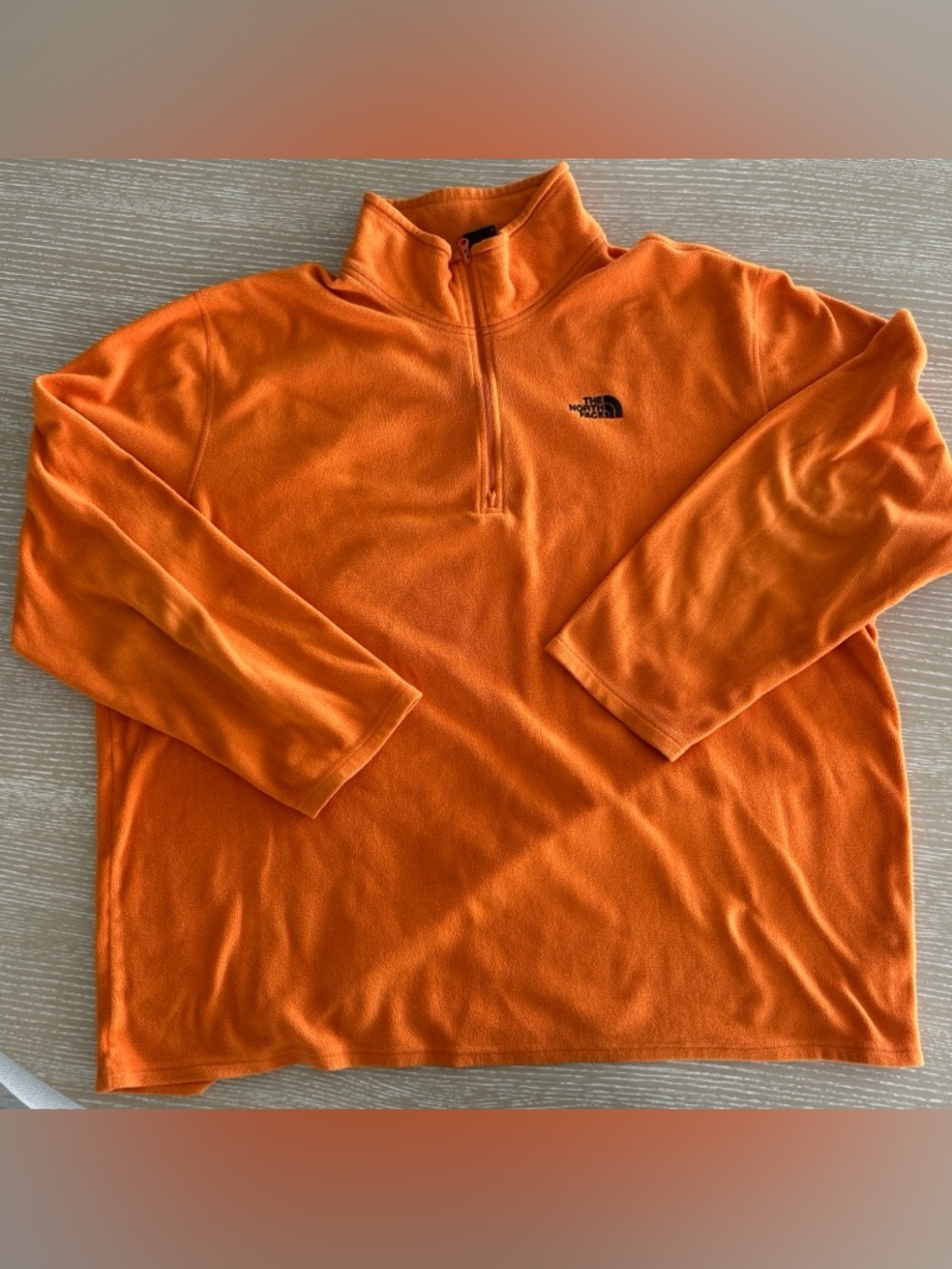 The North Face Men’s XXL Orange Polartec Fleece Quarter Zip Pullover Long Sleeve